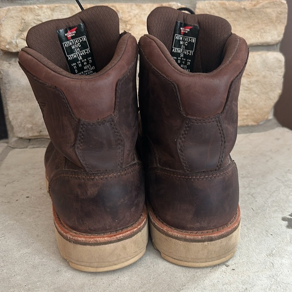 Red Wing #2443 Brown Safety Toe Work Boots - Picture 4 of 14